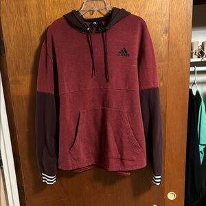 Maroon Adidas Hoodie, Size XL